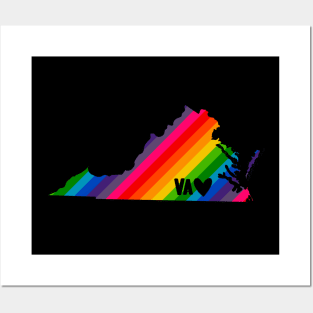 USA States: Virginia (rainbow) Posters and Art